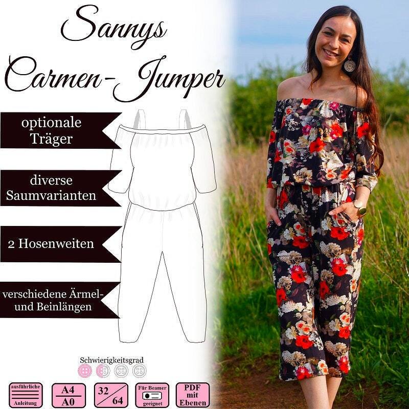 Sannys Carmen Jumper- Gr 32-64 - E-Book und Nähanleitung