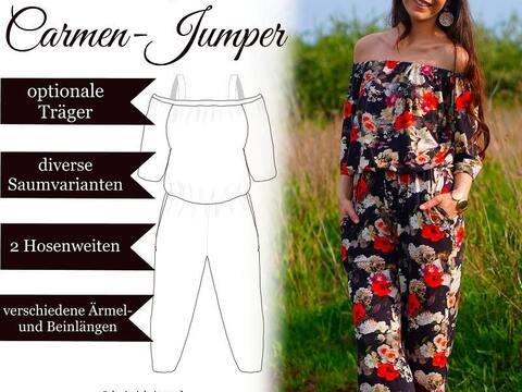 Sannys Carmen Jumper- Gr 32-64 - E-Book und Nähanleitung