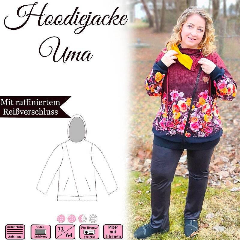 Hoodiejacke Uma – Gr. 32-64 – E-Book und Nähanleitung