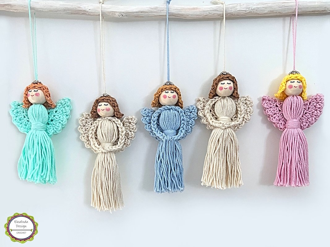 Tassel Angel “Elea” Crochet Pattern, Christmas Ornament, Easy DIY Angel