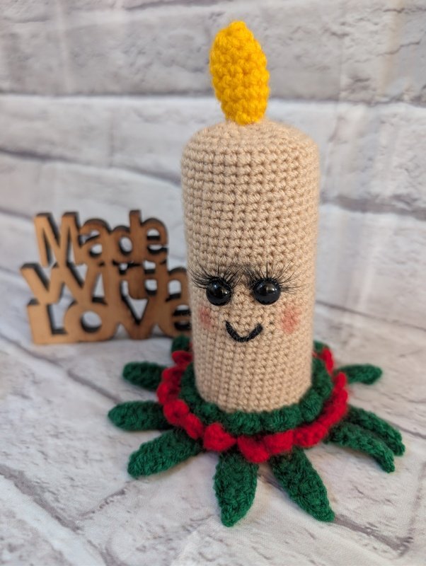 Häkelanleitung weihnachtliche Kerze