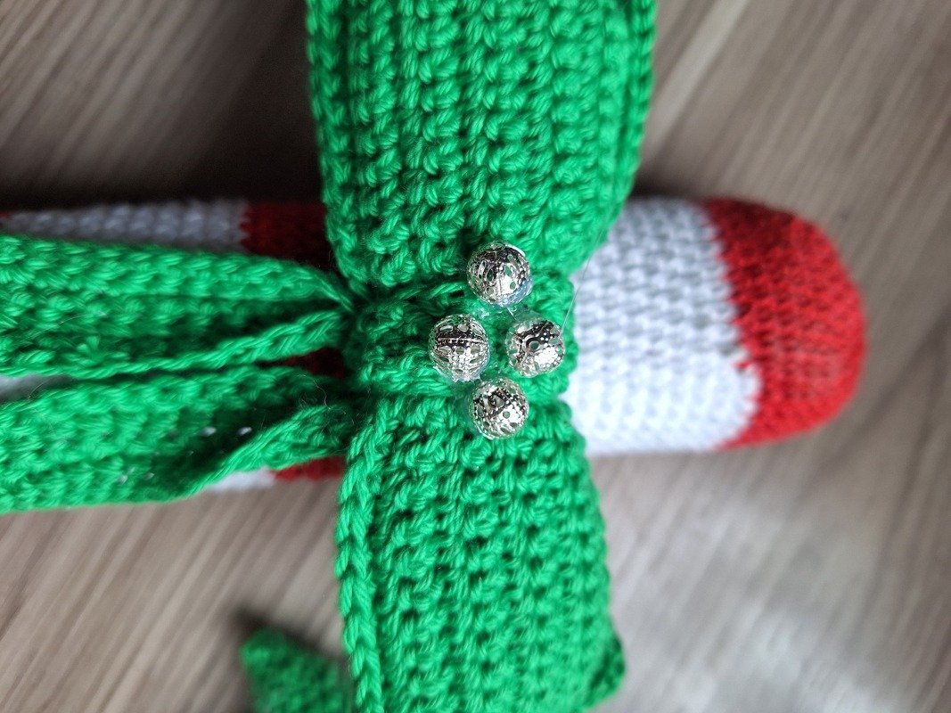 Zuckerstange mit Wichtel +Türdekoration + Häkelanleitung