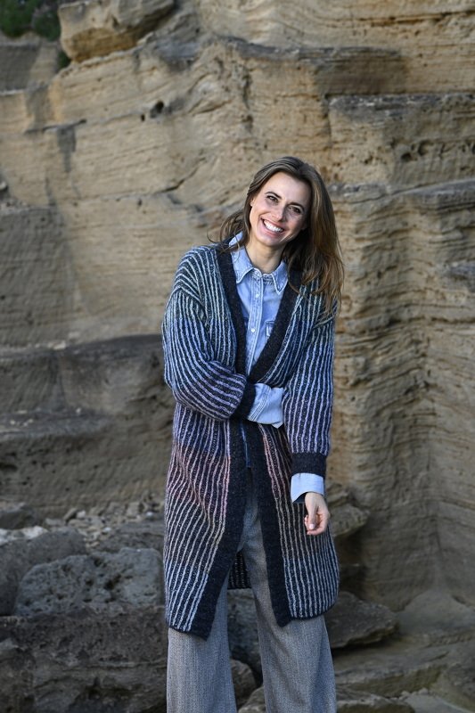 Strickanleitung Kurzmantel im 2-farbigen Patent (9601349_21)