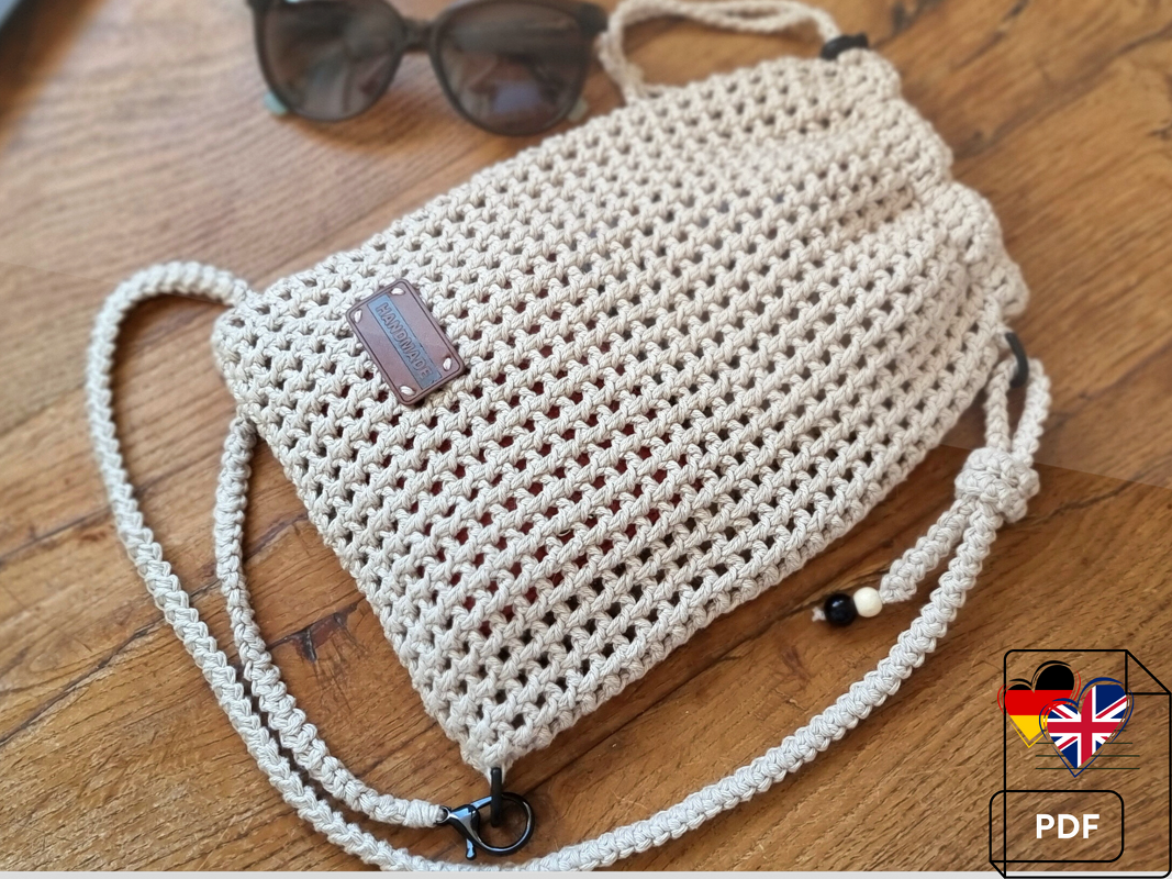 T19 Crochet pattern for crossbody mesh bag