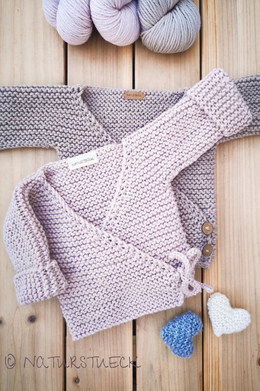 Baby Wickeljacke stricken | Anleitung Babyjacke stricken 0 - 18 Monate