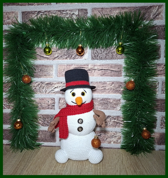 Schneemann Häkelanleitung