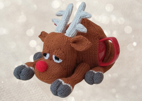 TeaCosyFolk's Christmas Knackered Reindeer Tea Cosy Knitting Pattern