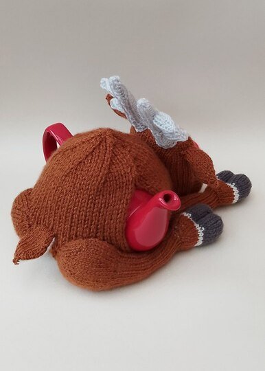 TeaCosyFolk's Christmas Knackered Reindeer Tea Cosy Knitting Pattern