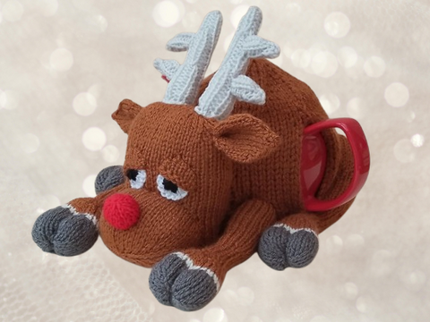 TeaCosyFolk's Christmas Knackered Reindeer Tea Cosy Knitting Pattern
