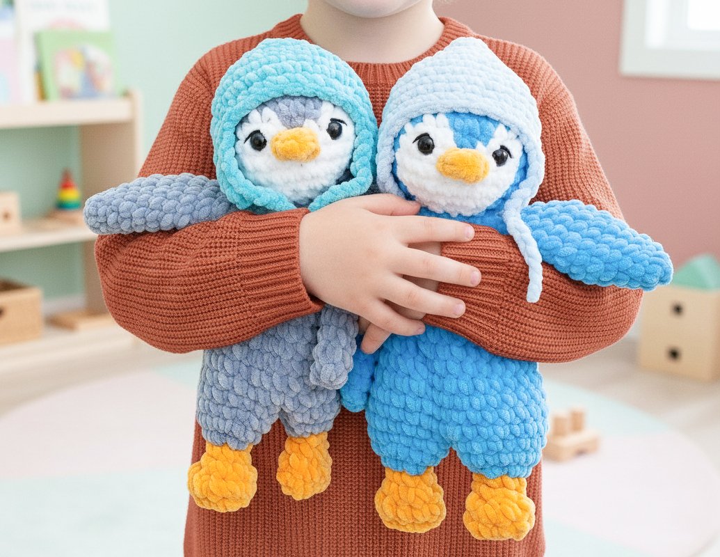 Pinguin Schmusetuch Häkelanleitung, Kuscheltuch Häkelmuster für Baby – PDF