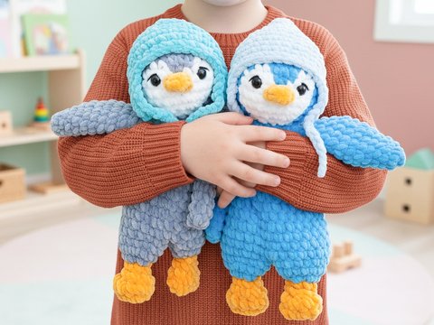 Pinguin Schmusetuch Häkelanleitung, Kuscheltuch Häkelmuster für Baby – PDF