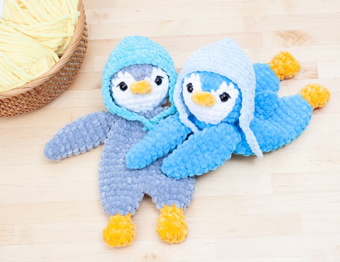 Crochet Penguin Lovey Pattern – Amigurumi Snuggler / Comforter Toy PDF