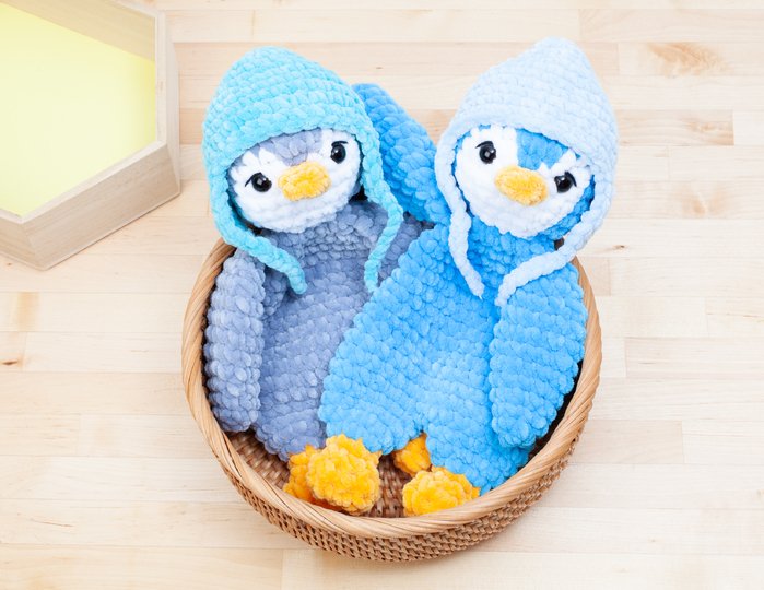 Crochet Penguin Lovey Pattern – Amigurumi Snuggler / Comforter Toy PDF