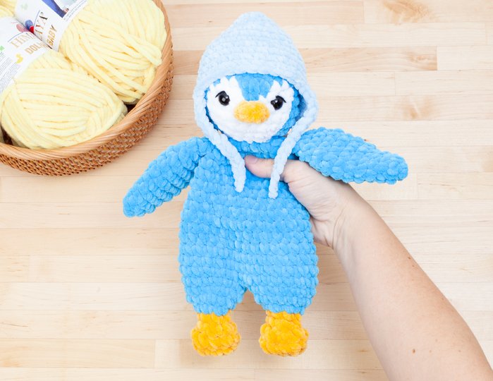 Crochet Penguin Lovey Pattern – Amigurumi Snuggler / Comforter Toy PDF