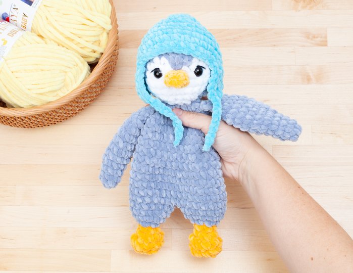 Crochet Penguin Lovey Pattern – Amigurumi Snuggler / Comforter Toy PDF