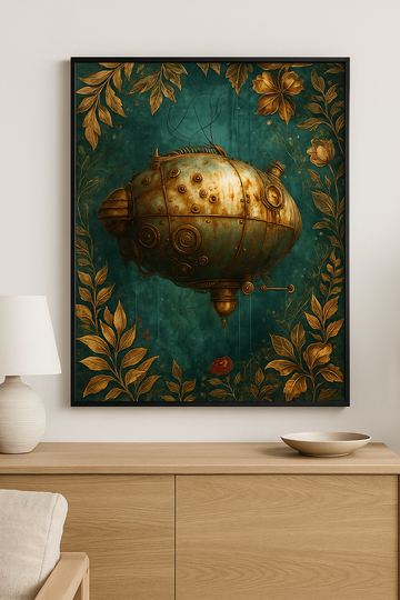 Romantic Submarine Fantasy — Steampunk Digital Paper Set | 8 Printable