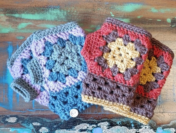 Handstulpen mit Fingerfreiheit aus Granny-Squares - mach deinen Winter bunt