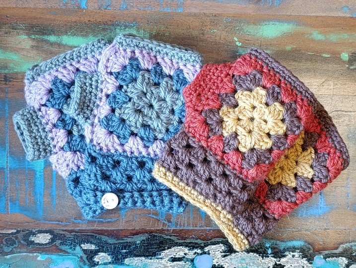 Handstulpen mit Fingerfreiheit aus Granny-Squares - mach deinen Winter bunt