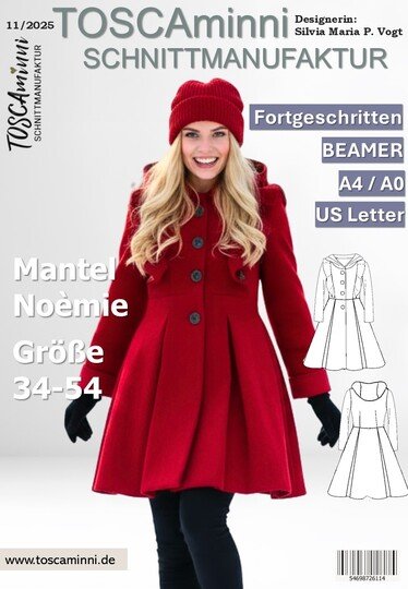 Schnittmuster Damenmantel Noèmie Gr. 34-54 tailliert