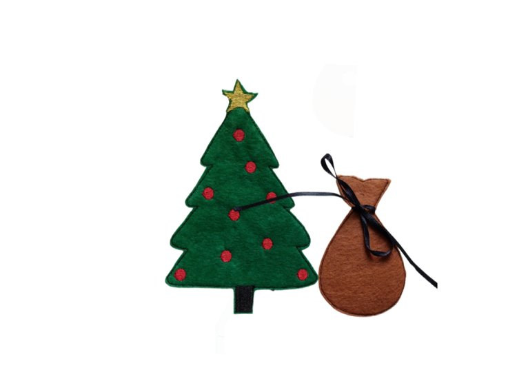 Stickdatei Anziehpuppe Weihnachten Mädchen und Junge auf Filz mit Kleidung