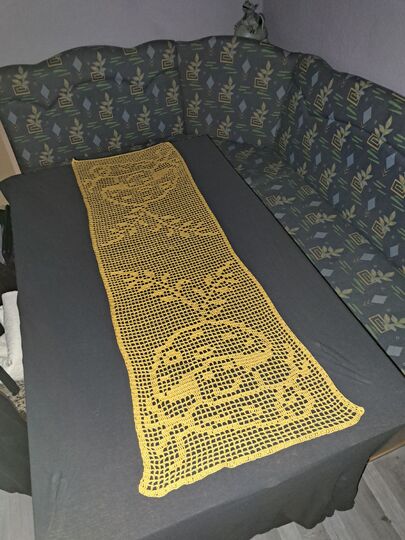 Anleitung Tischläufer kleiner Pilz häkeln