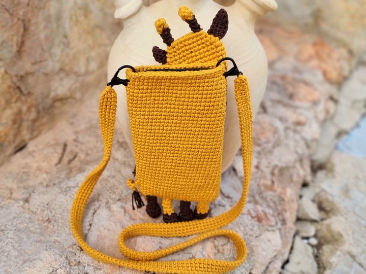 T30 Crochet pattern for little mobile phone bag "Giraffe"