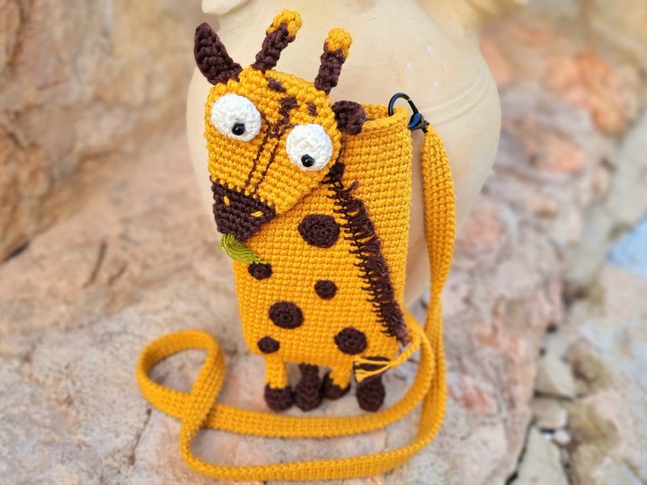 T30 Häkelanleitung für kleine Handytasche „Giraffe“