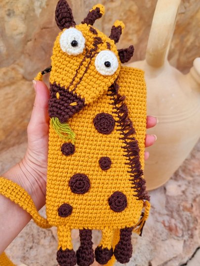 T30 Häkelanleitung für kleine Handytasche „Giraffe“