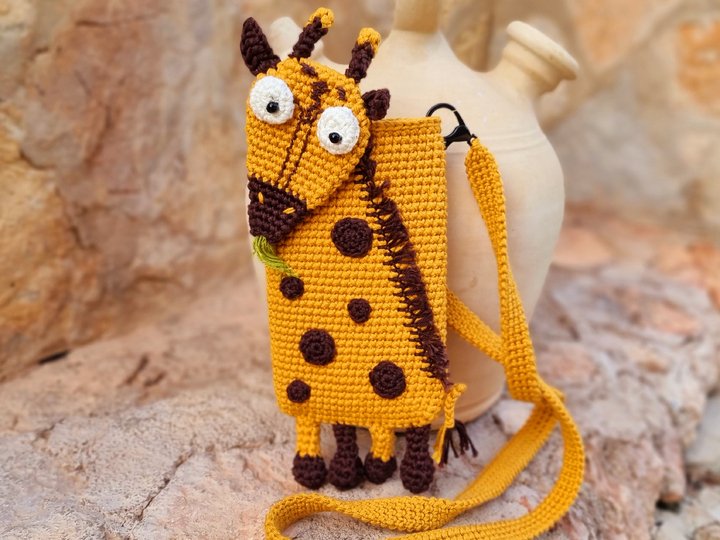 T30 Häkelanleitung für kleine Handytasche „Giraffe“
