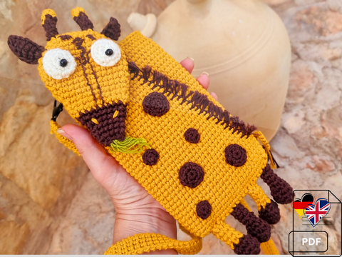 T30 Crochet pattern for little mobile phone bag "Giraffe"