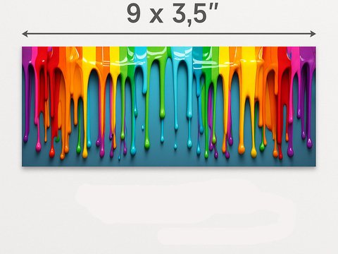 Rainbow Dripping Paint Mug Wrap | 11 oz Sublimation Design