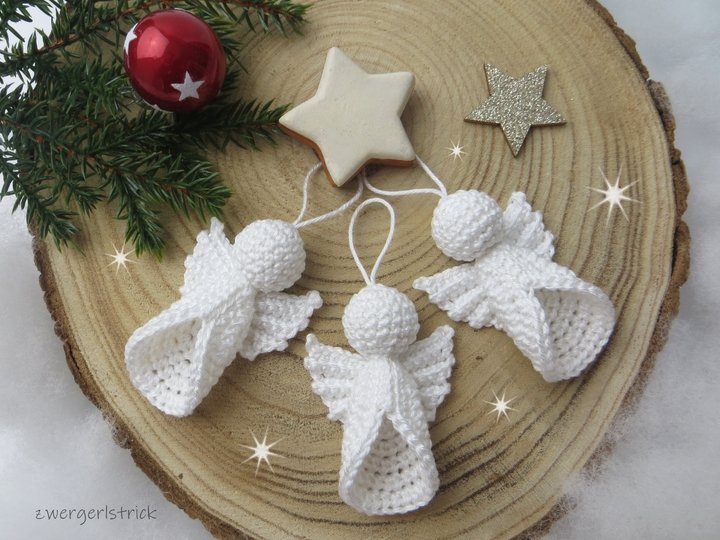 kleine Engel häkeln - Geschenkanhänger und Baumschmuck