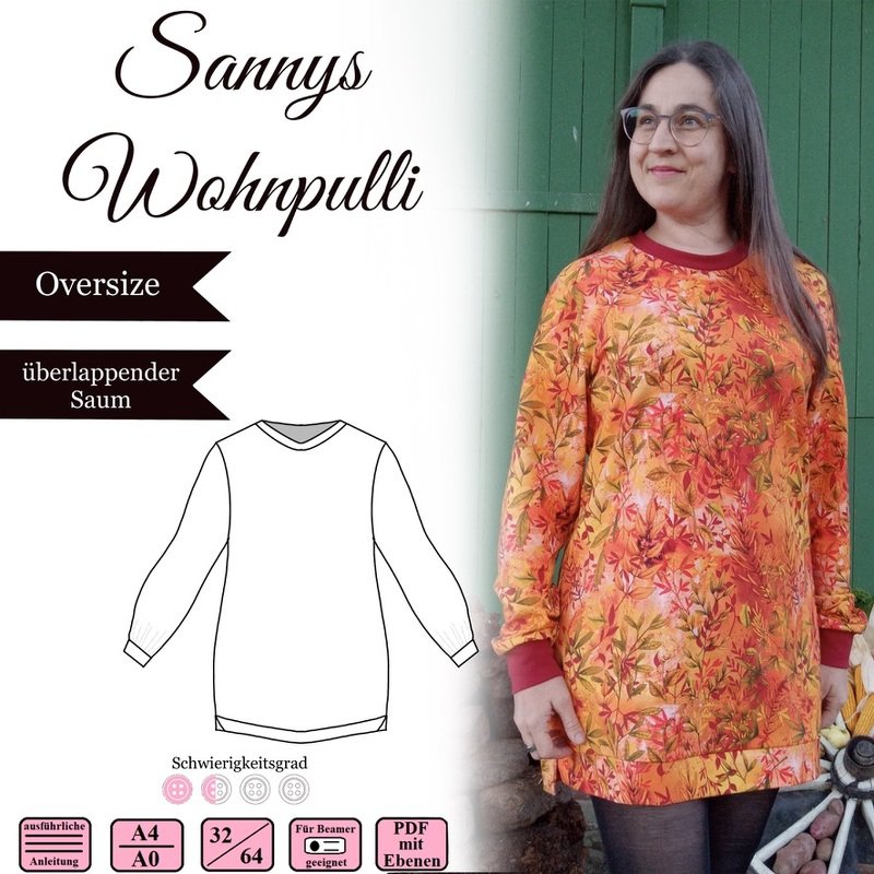 Sannys Wohnpulli - Größe 32-64 - E-Book und Nähanleitung