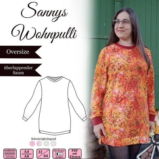 Sannys Wohnpulli - Größe 32-64 - E-Book und Nähanleitung