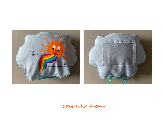 Erinnerungskissen Herz, Wolke und Stern