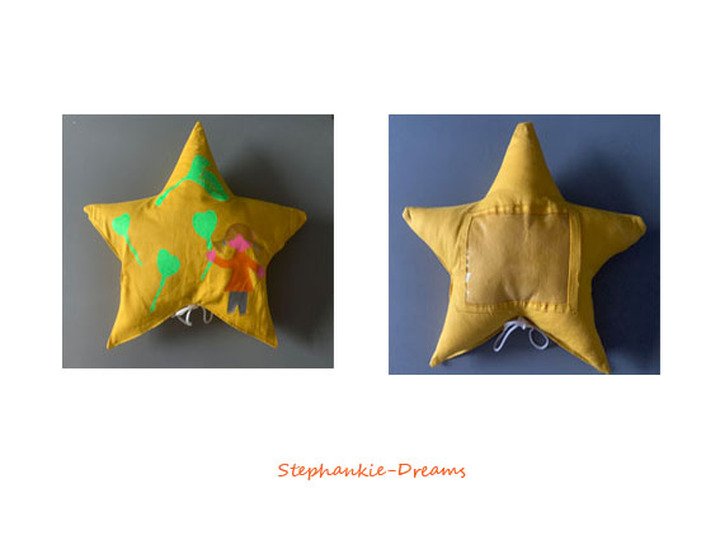 memory pillow heart, cloud and star