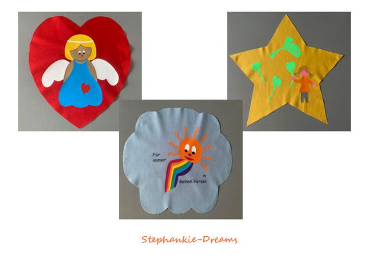 memory pillow heart, cloud and star