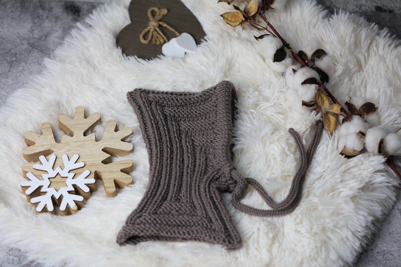 Balaclava Mütze/ Schalmütze in ”Alpaca” Querrippen und Längsrippen No 009