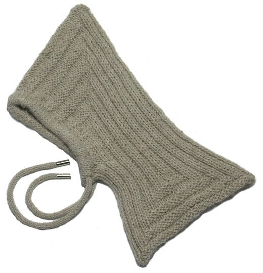 Balaclava Mütze/ Schalmütze in ”Alpaca” Querrippen und Längsrippen No 009