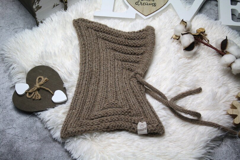 Balaclava Mütze/ Schalmütze in ”Alpaca” Querrippen und Längsrippen No 009