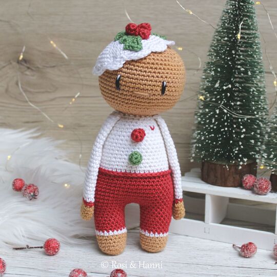 4x Häkelanleitung SET Weihnachten - Mr & Mrs Claus, Elf & Lebkuchenmann