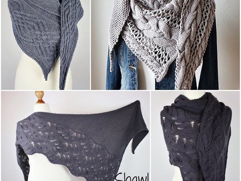 Knitting Pattern Bundle Cozy Winter • Wölkchen • Harmony | 3 Shawls PDF