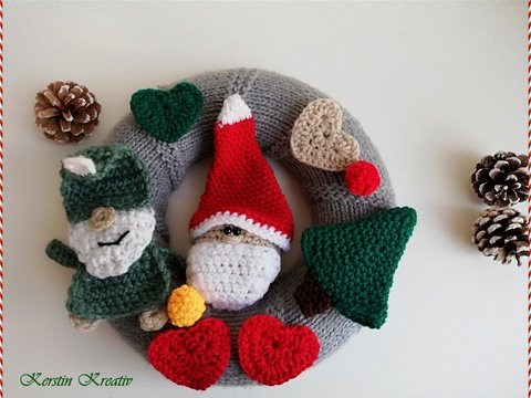Häkelanleitung Weihnachtskranz