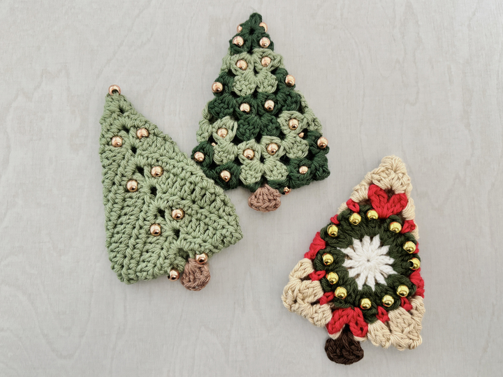 Set Weihnachtsbäume, Granny Square Tannenbaum, Weihnachtsbaum Tischdeko