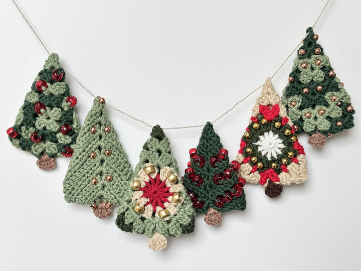 Set Weihnachtsbäume, Granny Square Tannenbaum, Weihnachtsbaum Tischdeko