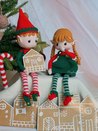 Elfie and Elfa the ELF doll - Christmas doll crochet pattern