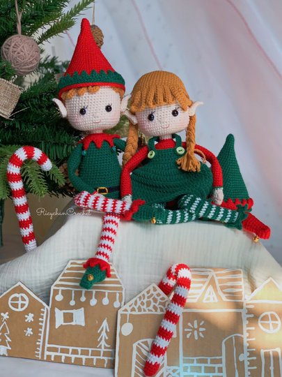 Elfie and Elfa the ELF doll - Christmas doll crochet pattern