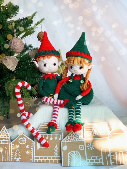 Elfie and Elfa the ELF doll - Christmas doll crochet pattern
