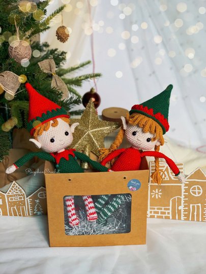 Elfie and Elfa the ELF doll - Christmas doll crochet pattern