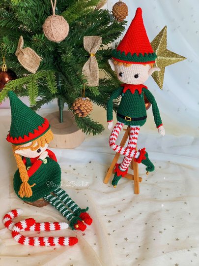 Elfie and Elfa the ELF doll - Christmas doll crochet pattern